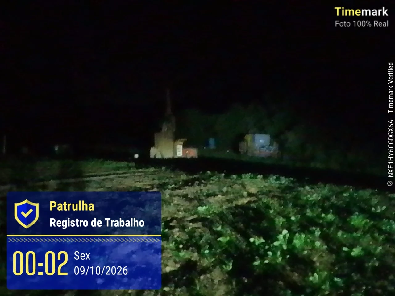 Registro de trabalho de vigilância durante a noite